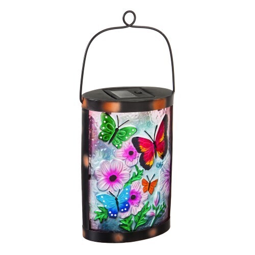 Lantern - Hand-Painted Butterfly