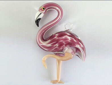 Ornament - Glass Pink Flamingo