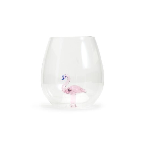 Glass - Flamingo Stemless