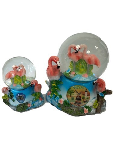 Snowglobes - Flamingo Large and Small