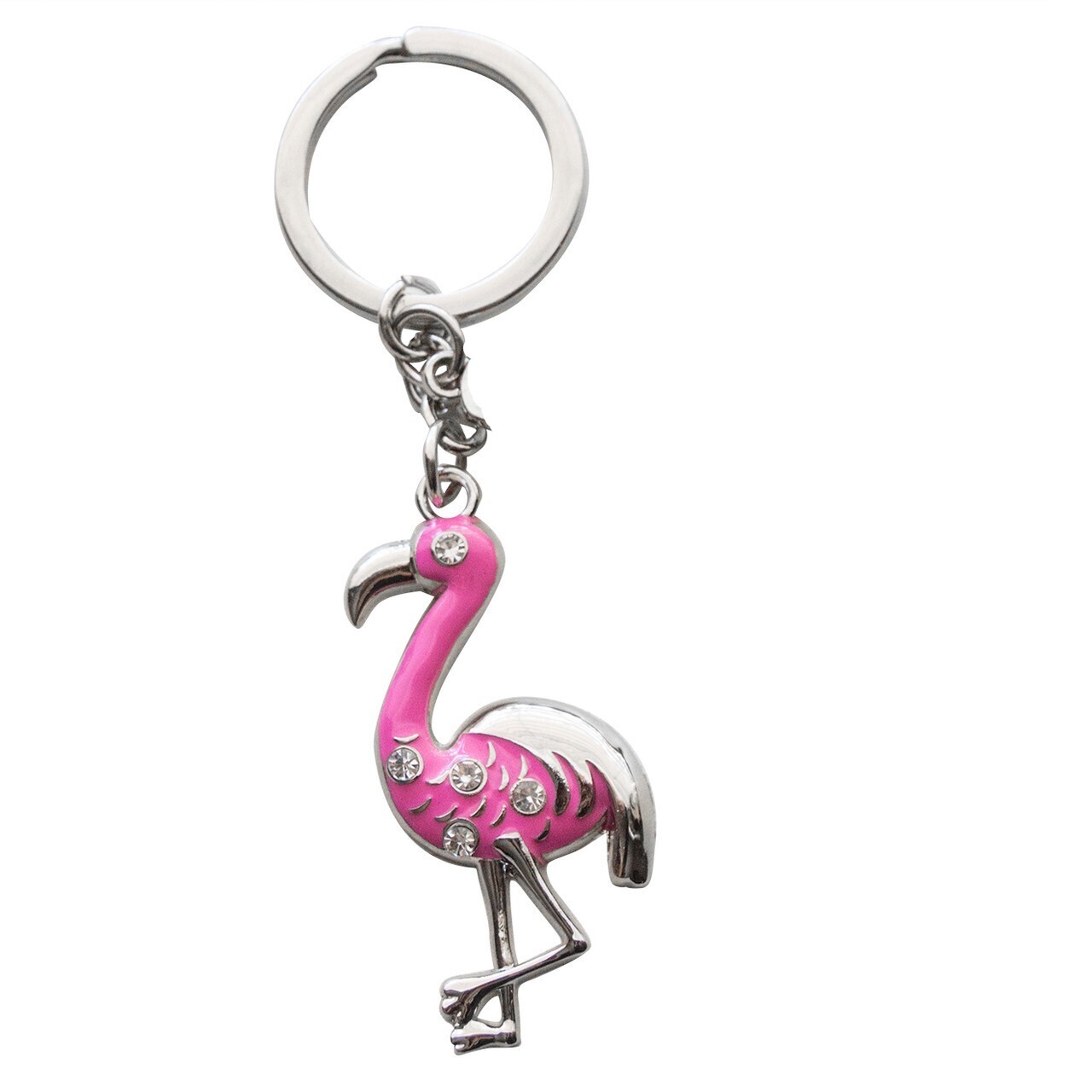 Key Chain - Enamel Flamingo