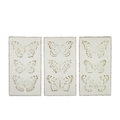 Wall Art - Metal White Butterfly