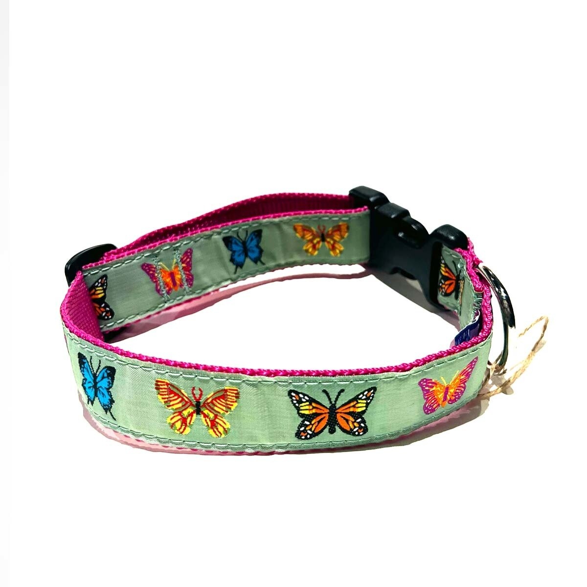 Dog Collar Butterfly Green