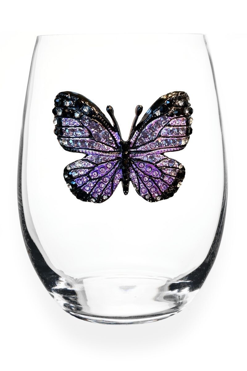 Stemless - Jeweled Purple Butterfly