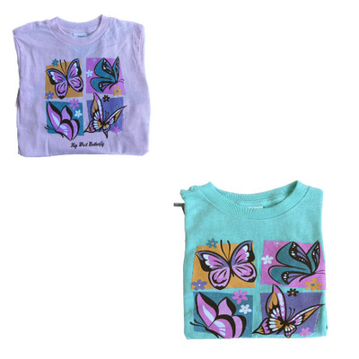 T-Shirt - Toddler Butterflies Squares