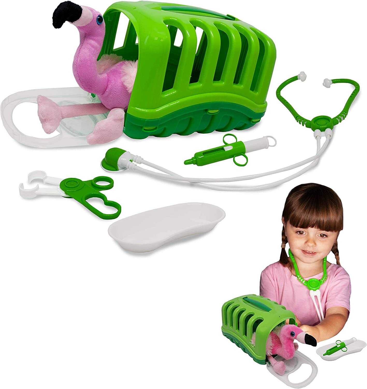 My Little Vet Basket Flamingo