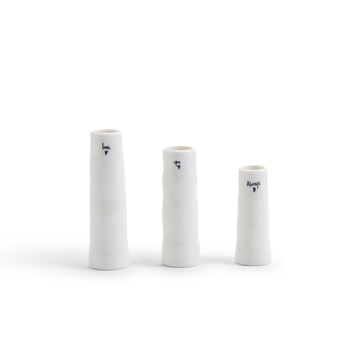 Vases - Set of Three, Style: Love You Always