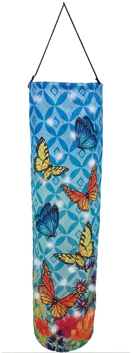 Windsock - Lighted Butterflies and Flowers