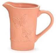 Pitcher - Ceramic Butterfly, Color: Shrimp