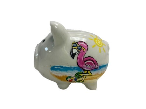 Piggy Bank - Hand-Painted Flamingo or Butterfly, Style: Flamingo
