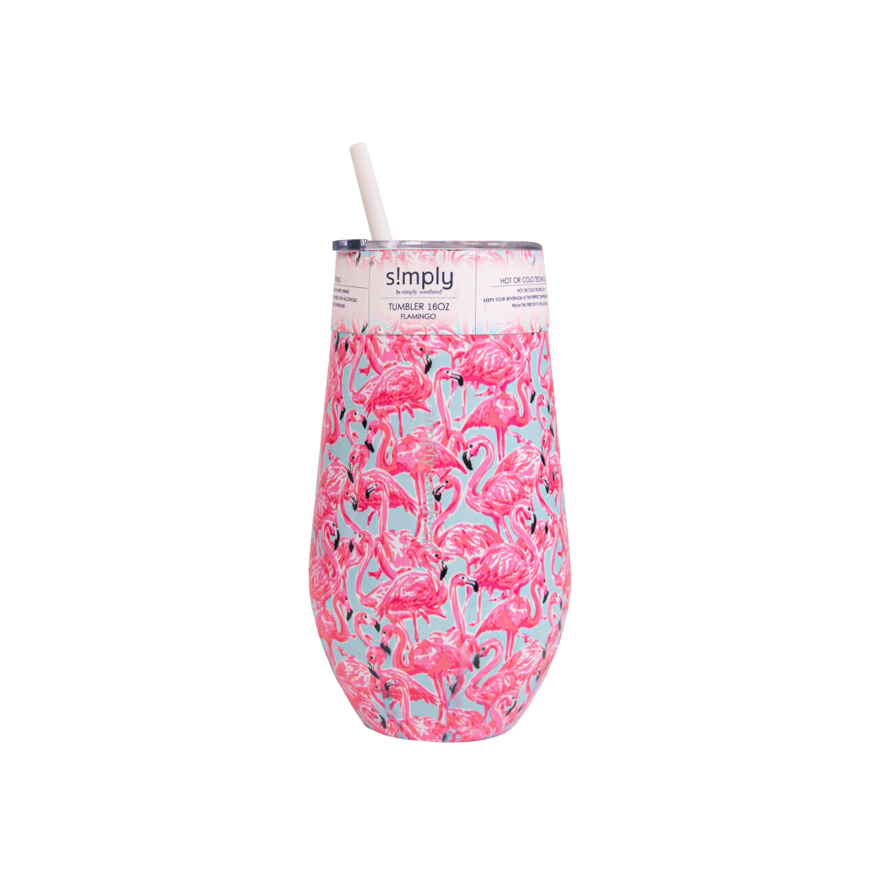 Tumbler - Wine 16 oz Flamingo