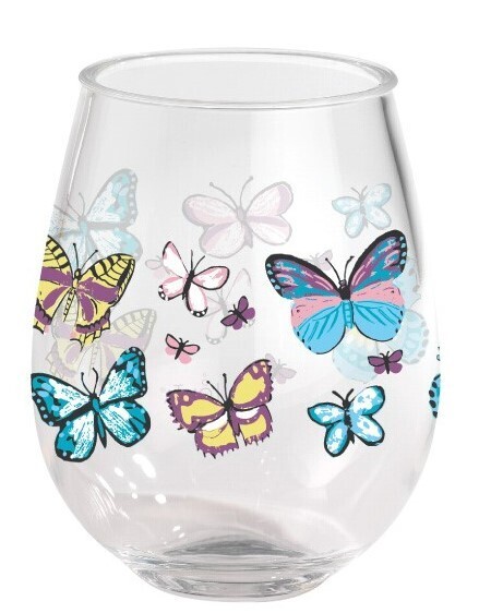 Wine - Stemless  Butterfly (Set of 2)