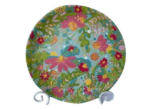 Plates - 11&quot; Queen Beesy Garden Assortment, Color: Blue