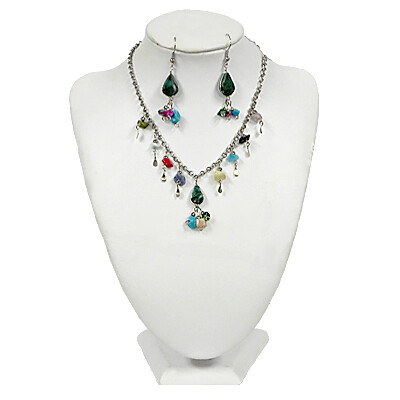 Necklace and Earring Set- Small Chip Stone
