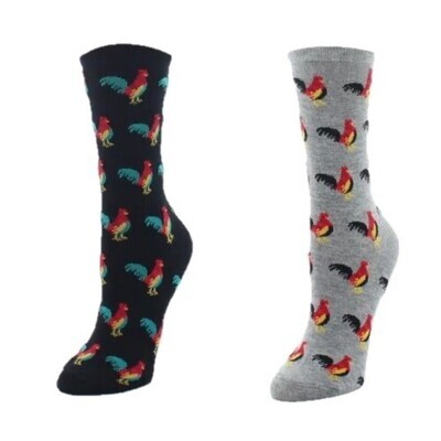Socks - Rooster Black or Grey (9-11)