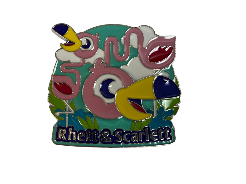 Magnet - Whimsical Flamingos