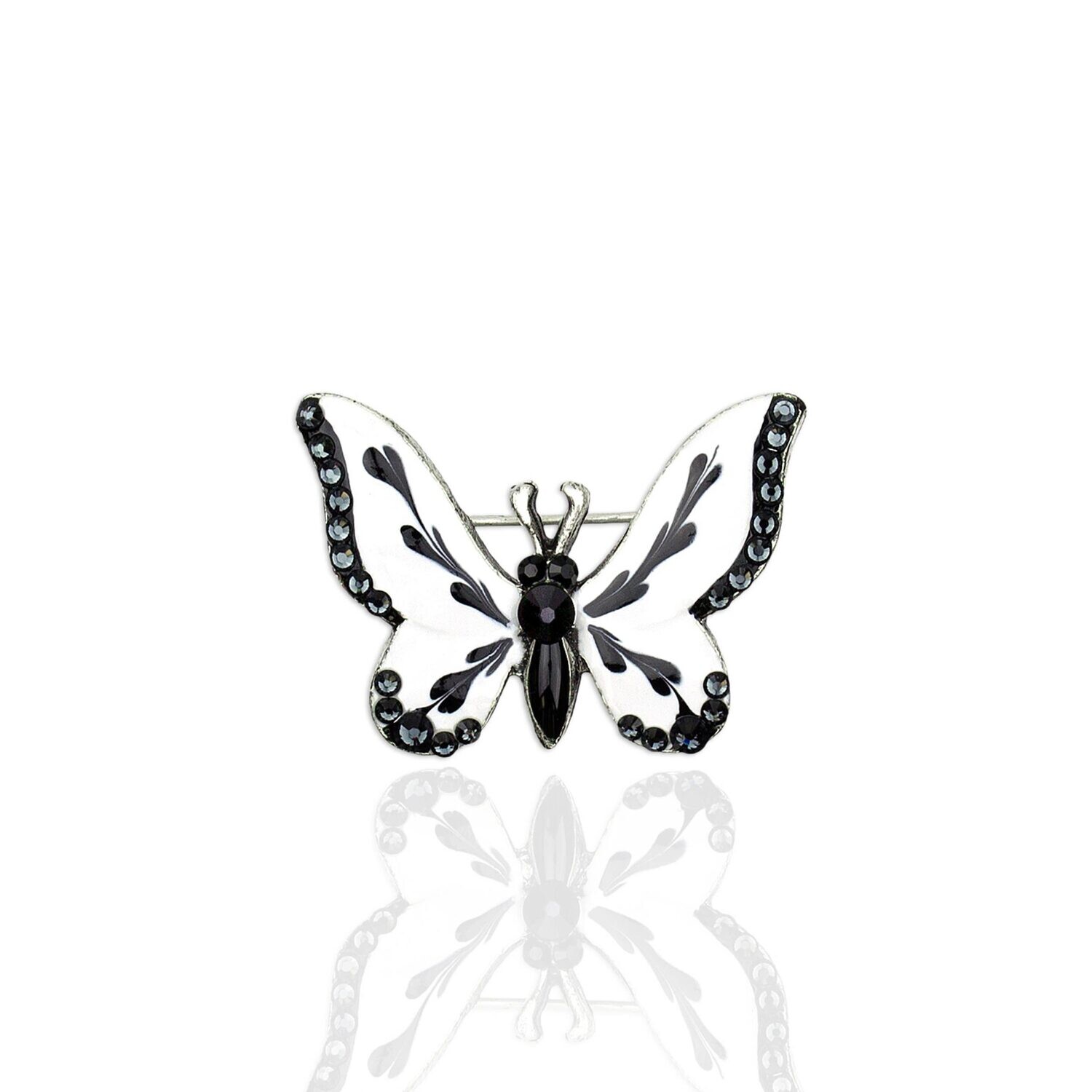 AK - Black and White Butterfly Pin