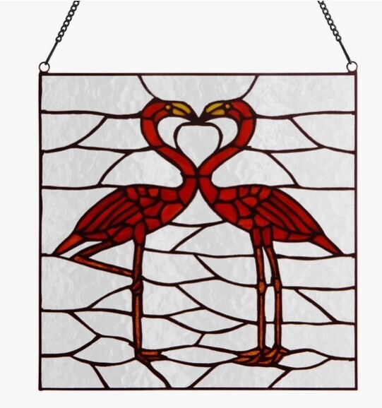 Stained Glass - Flamingo Lovers