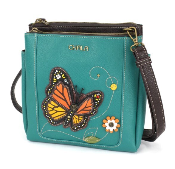 Chala - Purse - Merry Messenger Turquoise Butterfly