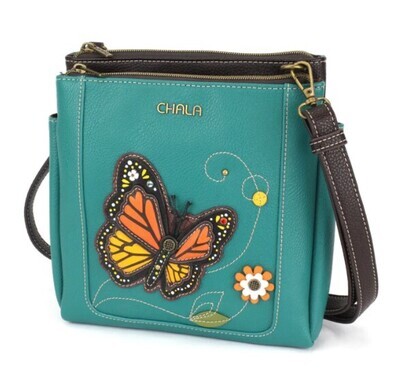 Chala - Purse - Merry Messenger Turquoise Butterfly