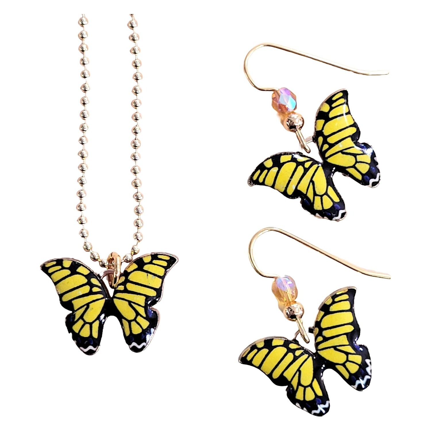 Jewelry - Yellow Butterfly Earrings or Necklace