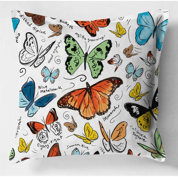 Pillow Cover - Embroidery Butterflies