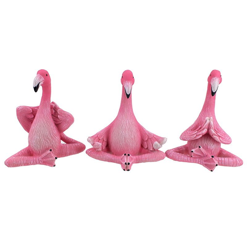 Figurine - Yoga Flamingos
