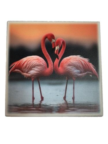 Art Block - Two flamingoes