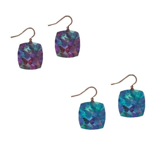 Earrings - Square Butterflies