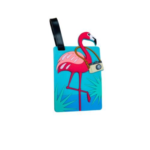 Luggage Tag - Flamingo with a Camera