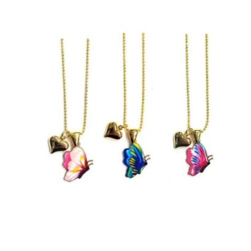 Necklaces - Butterflies with Heart Charms