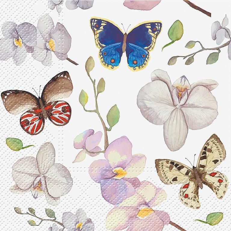 Napkin - Orchid Butterfly