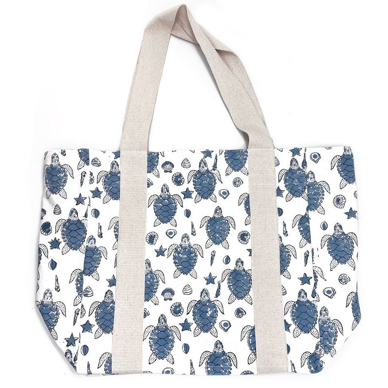 Tote - Block Printed Turtles