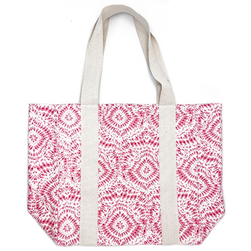 Tote - Block Printed  Pink Paradise