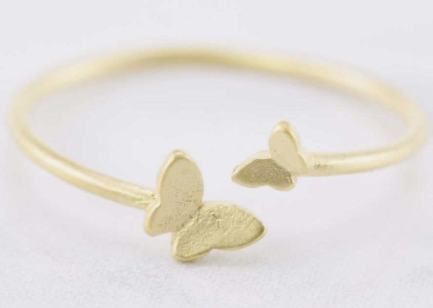 Ring - Gold Two Butterflies