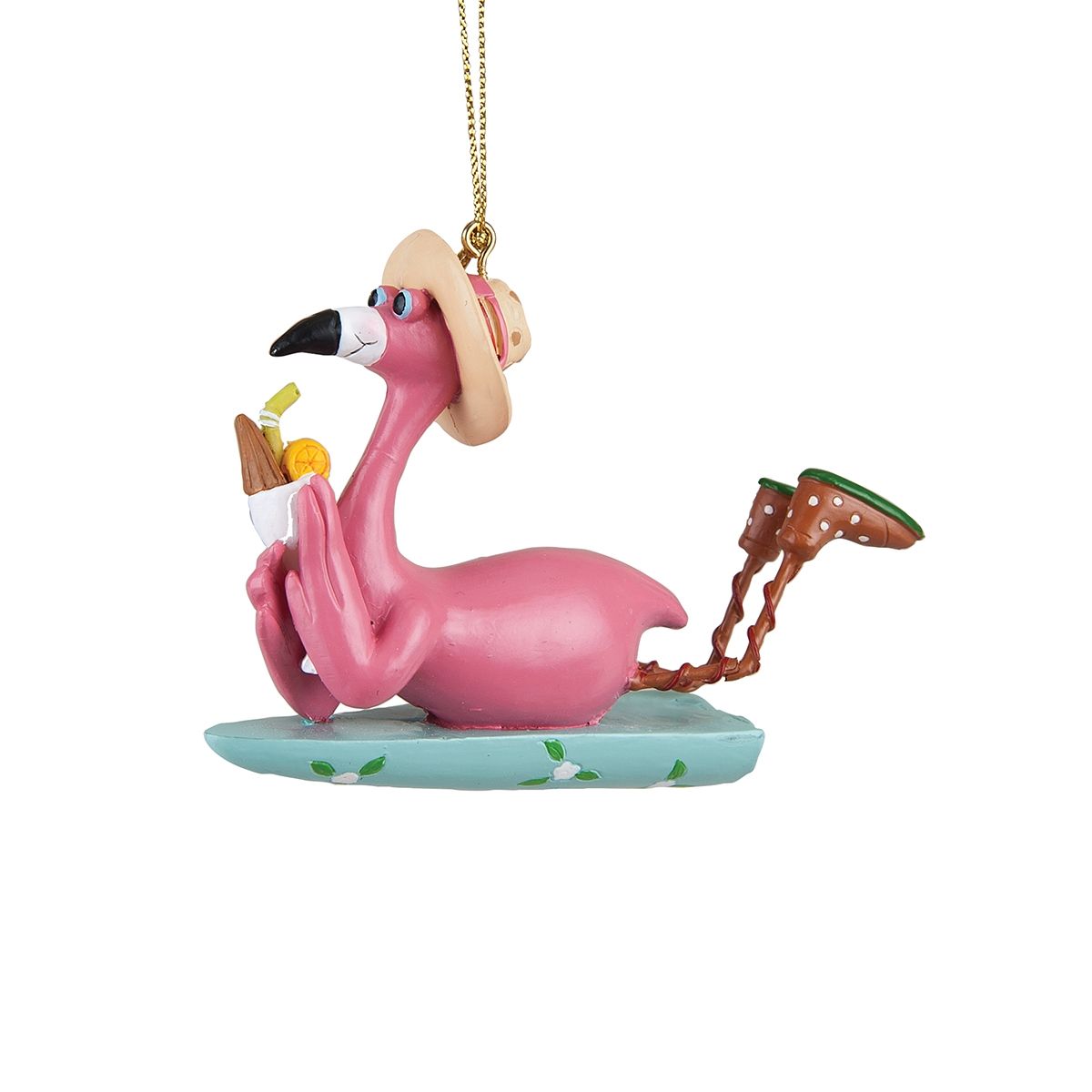 Ornament - Surfboard Flamingo
