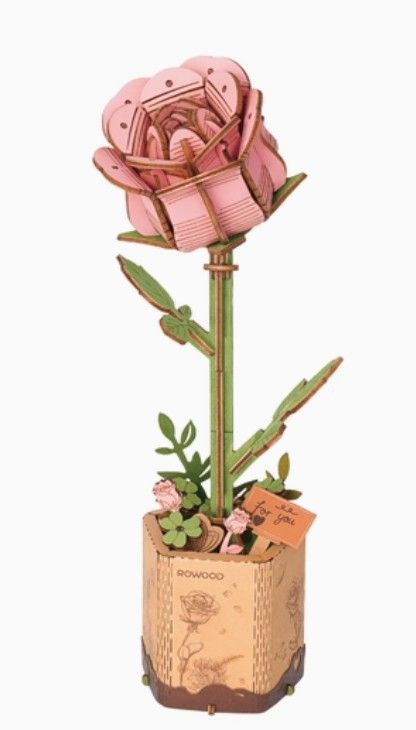 Puzzle - Wooden Pink Rose