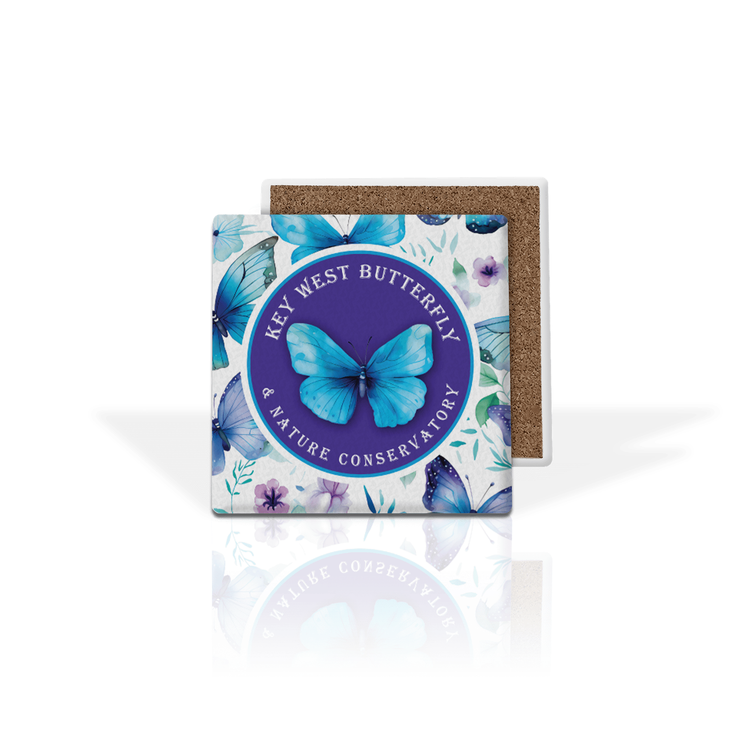 Coaster - Aqua and Blue Butterflies