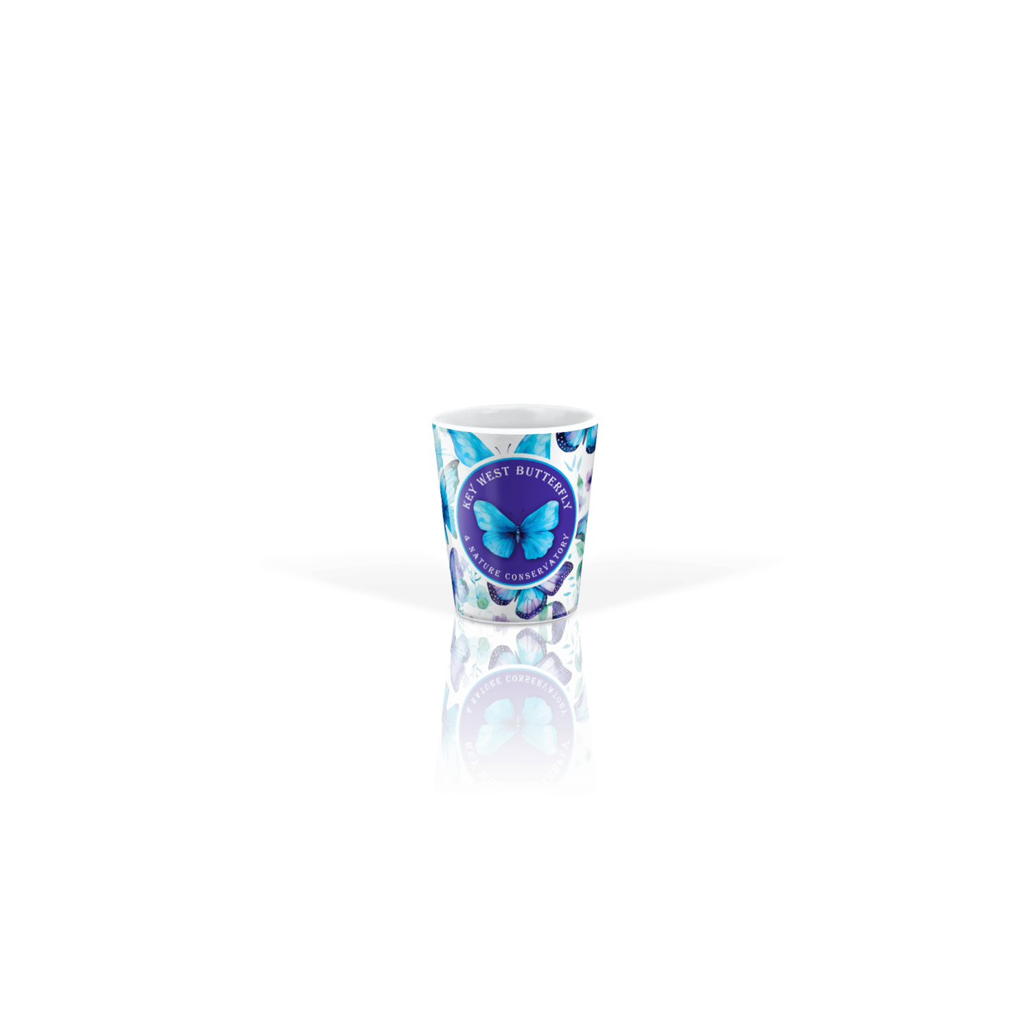 Shot Glass - Blue and Purple Butterflies