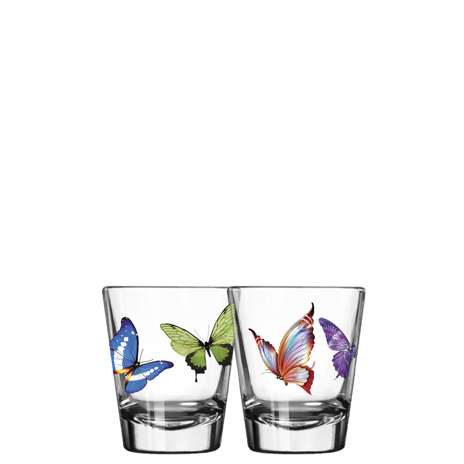 Shot Glass - Colorful Butterflies