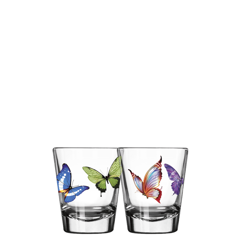 Shot Glass - Colorful Butterflies