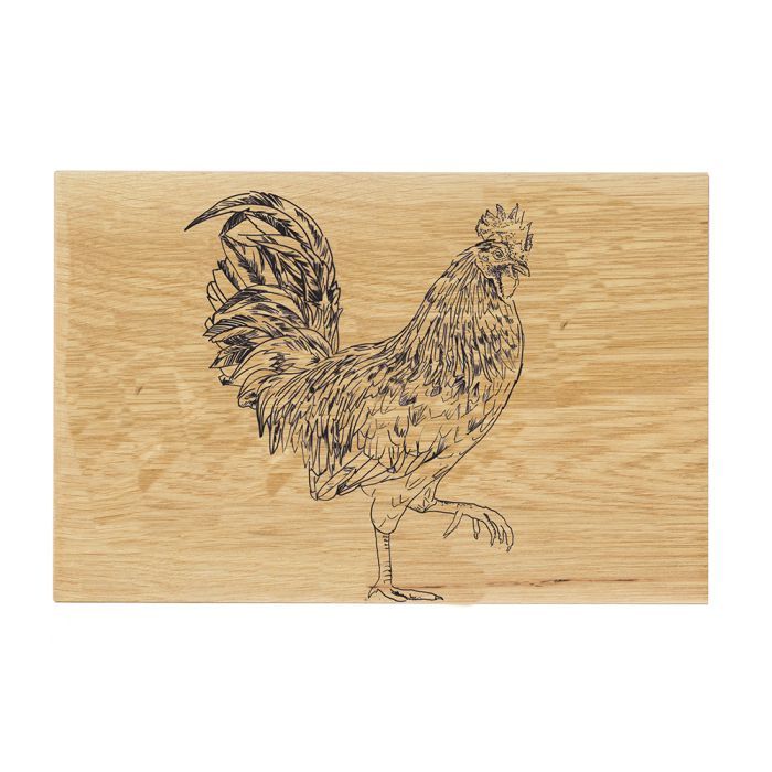 Serving Board - Oak Rooster