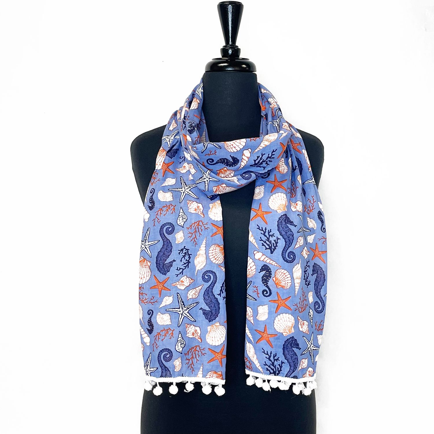 Scarf - Seahorse and Shells