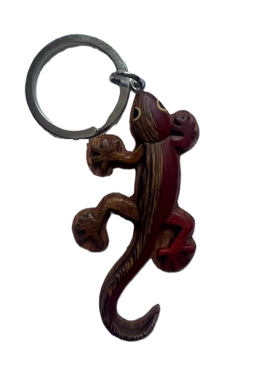 Keychain - Wooden Gecko