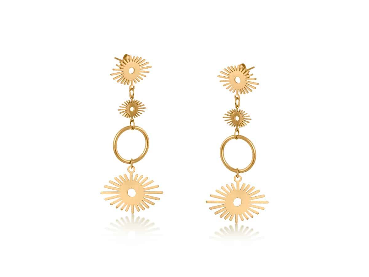 Earrings - Gold Cara Sunburst