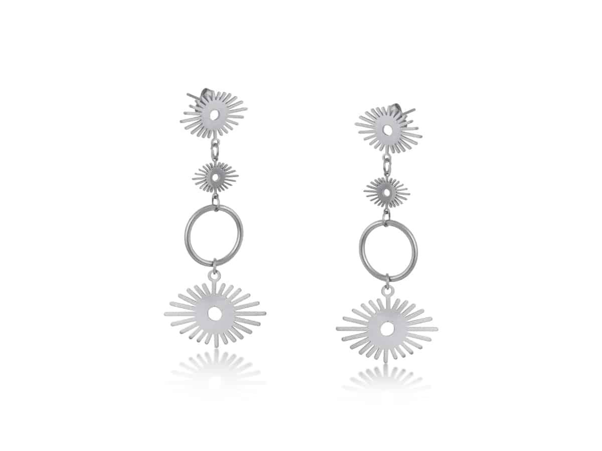 Earrings - Silver Cara Sunburst