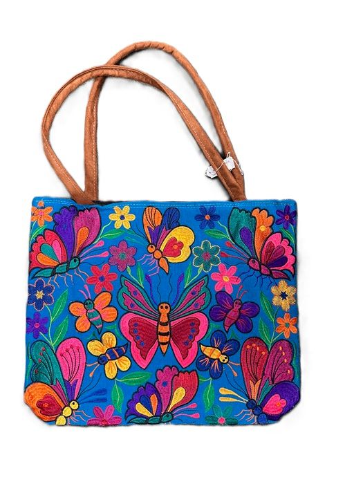 Tote - Butterfly Embroidered Handmade