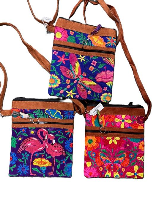 Purse - Embroidered Purses with Long Straps