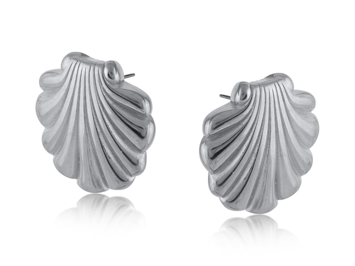 Earrings - Raina Silver Shell