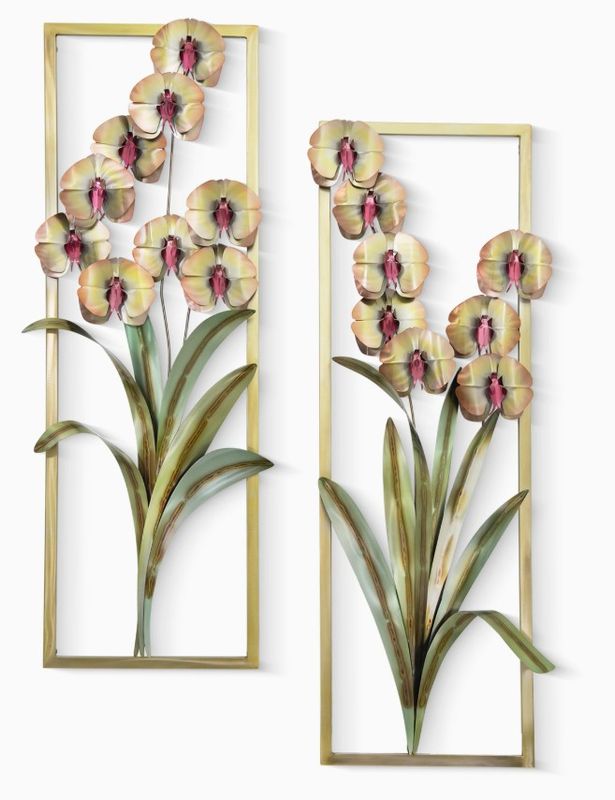 Copper Art- Orchid Frame Pair